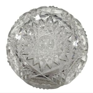 Vintage Cut Glass Dresser/Vanity Jar Textured Glass with Intricate Design